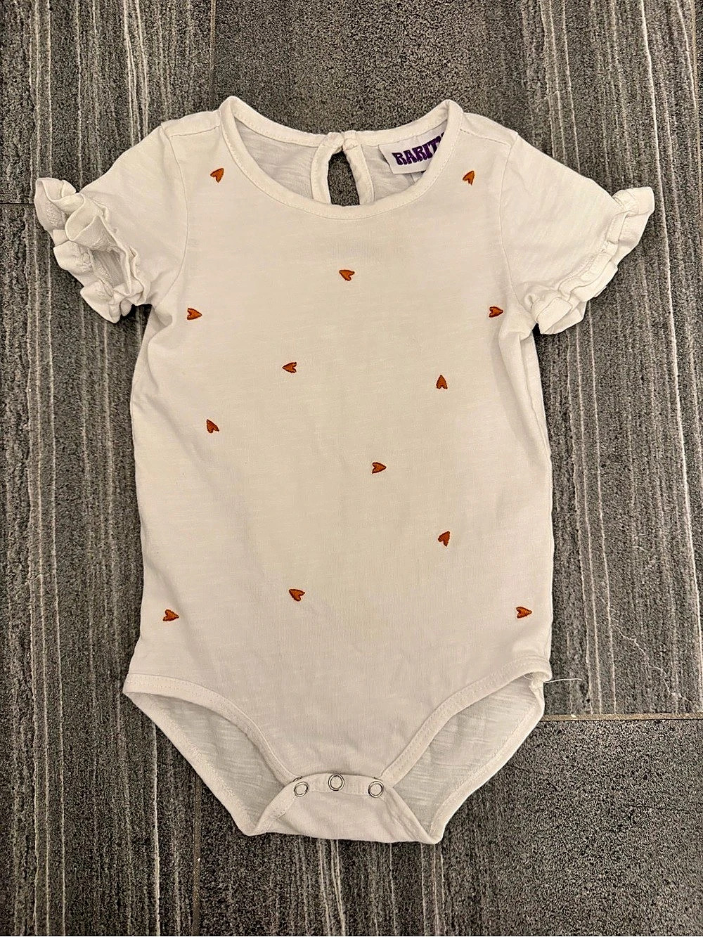Rarity hearts ruffle bodysuit onesie